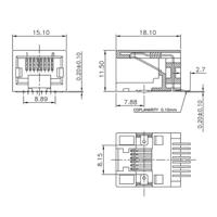 encitech RJJU-88-141-E3H-005 RJ45-connector 3253-0010-02 Bus, inbouw horizontaal Aantal polen 8P8C Zwart 1 stuk(s)