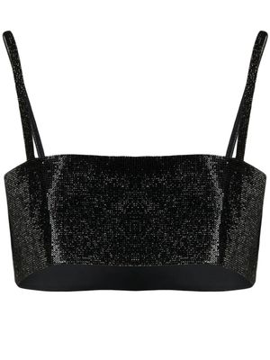 Nuè haut Charlotte à ornements en cristal - Noir