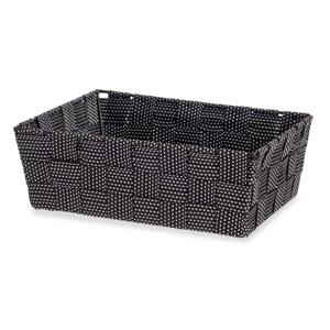 Kast/badkamer opbergmandjes - zwart - 24 x 20 x 8 cm - opbergmanden