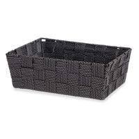 Kast/badkamer opbergmandjes - zwart - 24 x 20 x 8 cm - opbergmanden
