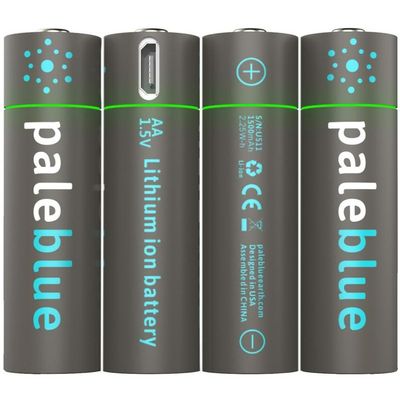 Pale Blue 4x AA Lithium Ion oplaadbare batterij