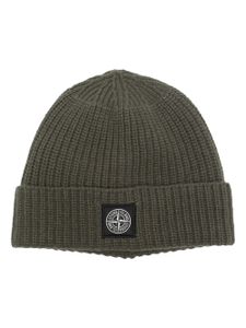 Stone Island bonnet nervuré à patch logo - Vert