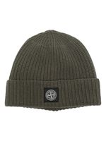 Stone Island bonnet nervuré à patch logo - Vert - thumbnail