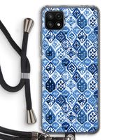 Blauw motief: Samsung Galaxy A22 5G Transparant Hoesje met koord
