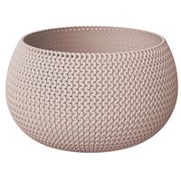 Plantenpot/bloempot kunststof dia 30 cm en hoogte 22 cm beige/taupe