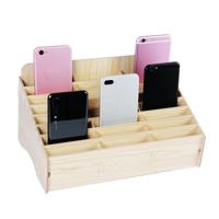 White Oak 24 grid 2 PC'S houten conferentie klas mobiele telefoon organisator Desktop opbergdoos