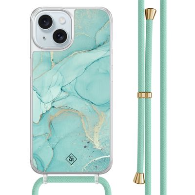 iPhone 15 hoesje met mint koord - Touch of mint