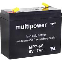 multipower MP7-6S Loodaccu 6 V 7 Ah Loodvlies (AGM) (b x h x d) 116 x 99 x 50 mm Kabelschoen 4.8 mm Onderhoudsvrij, Geringe zelfontlading - thumbnail