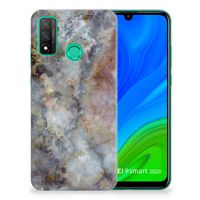 Huawei P Smart 2020 TPU Siliconen Hoesje Marmer Grijs - thumbnail