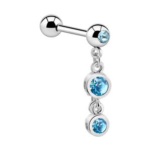 Jeweled Barbell with Charm Chirurgisch staal 316L / Belegde messing Barbells