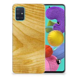 Samsung Galaxy A51 Bumper Hoesje Licht Hout