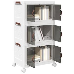 VidaXL Opbergbox stapelbaar met wielen 3-laags 28 l 48,5x29,5x86 cm