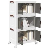 VidaXL Opbergbox stapelbaar met wielen 3-laags 28 l 48,5x29,5x86 cm