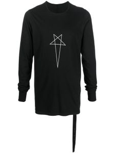 Rick Owens DRKSHDW pull en coton à logo imprimé - Noir