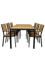 Sava tuintafel met 6 milo stapelbare tuinstoel