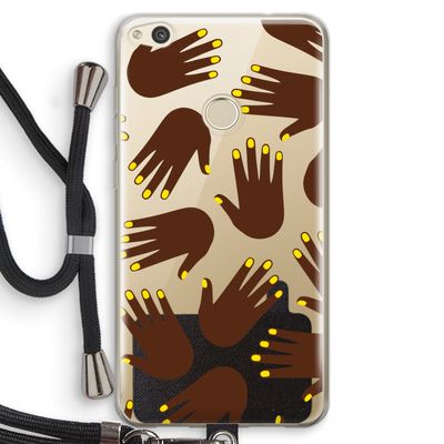 Hands dark: Huawei Ascend P8 Lite (2017) Transparant Hoesje met koord