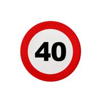 40 jaar verjaardag feestbordjes - stopbord - 40x stuks - dia 23 cm - feestartikelen