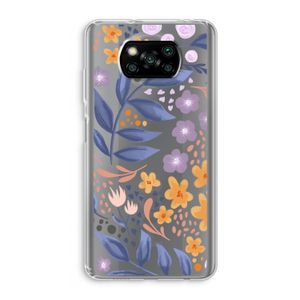 Flowers with blue leaves: Xiaomi Poco X3 NFC Transparant Hoesje