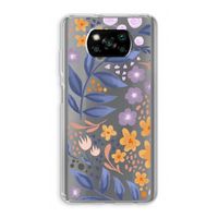 Flowers with blue leaves: Xiaomi Poco X3 NFC Transparant Hoesje