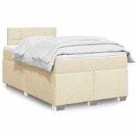 Boxspring met matras stof crèmekleurig 120x200 cm