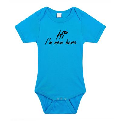 Hi Im new here gender reveal baby rompertje blauw jongens