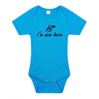 Hi Im new here gender reveal baby rompertje blauw jongens - thumbnail