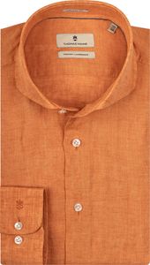 Thomas Maine Overhemd Oranje Linnen Cutaway Tailored Fit