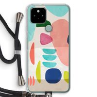 Bold Rounded Shapes: Pixel 5 Transparant Hoesje met koord
