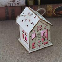 Kerst lichtgevende houten huis kerstboom decoraties opknoping ornamenten DIY cadeau venster decoratie stijl: kleine krukken Santa