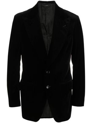 TOM FORD blazer en velours à simple boutonnage - Noir