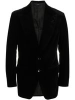 TOM FORD blazer en velours à simple boutonnage - Noir - thumbnail