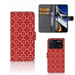 Xiaomi Poco X4 Pro 5G Telefoon Hoesje Batik Rood