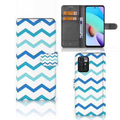 Xiaomi Redmi 10 | Telefoon Hoesje | Zigzag Blauw