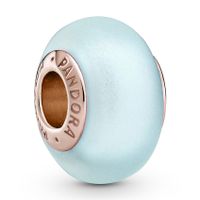 Pandora Rose 789420C00 Bedel Frosted Blue zilver-muranoglas rosekleurig-blauw