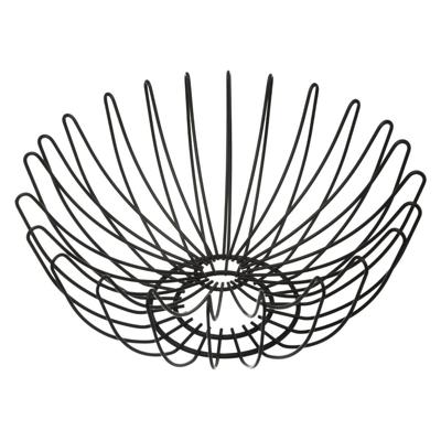 Fruitschaal - zwart - metaal - 35 cm - fruitmand - rond