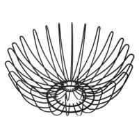 Fruitschaal - zwart - metaal - 35 cm - fruitmand - rond