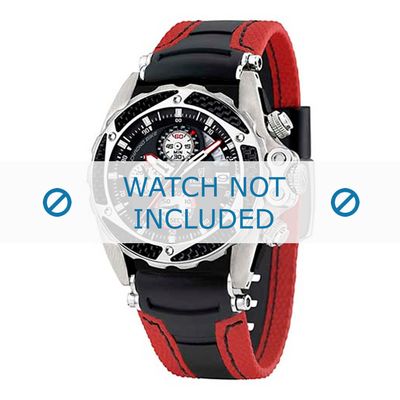 Festina horlogeband F16272-8 Leder Zwart 22mm + rood stiksel