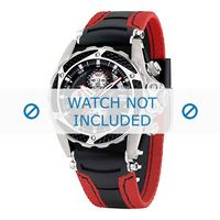 Festina horlogeband F16272-8 Leder Zwart 22mm + rood stiksel - thumbnail