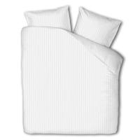 Dekbedovertrek Katoen-Satijn - Satijnstreep - Wit - Tweepersoons (200x200 Cm) - Wit Katoen Katoen-satijn - Strepen & Hotel Luxe - Presence - Dekbed-Discounter.nl
