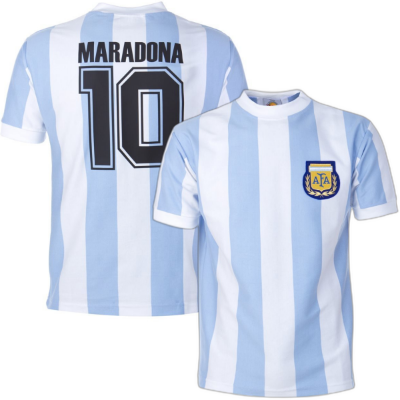 Argentinië Retro Voetbalshirt WK 1986 + Maradona 10