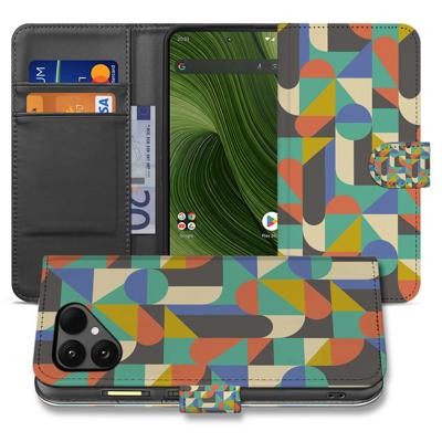 Funky Retro Design Fairphone 6 | Book Case with Pasjeshouder, Kunstleer Protection and Vibrant Patterns