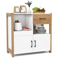 Keuken Kast Buffetkast met 2 Deuren & Lades Buffet Sideboard Modern 80 x 31,5 x 82cm Wit