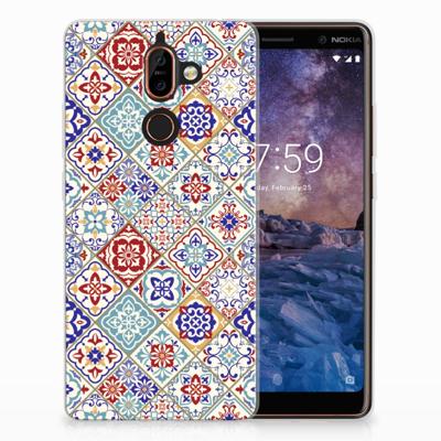 Nokia 7 Plus | TPU | Siliconen hoesje | Tiles Color