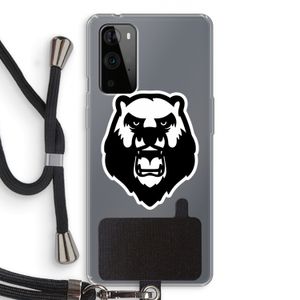 Angry Bear (white): OnePlus 9 Pro Transparant Hoesje met koord
