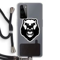 Angry Bear (white): OnePlus 9 Pro Transparant Hoesje met koord