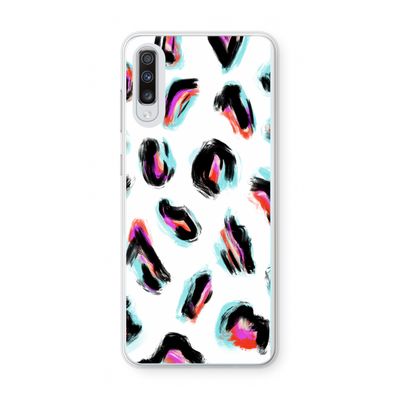 Cheetah color: Samsung Galaxy A70 Transparant Hoesje