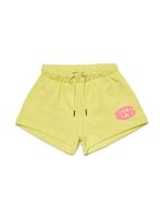 Diesel Kids short en coton à logo imprimé - Jaune