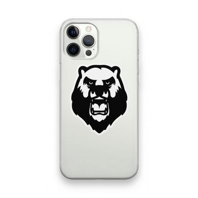 Angry Bear (white): iPhone 12 Pro Transparant Hoesje