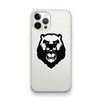 Angry Bear (white): iPhone 12 Pro Transparant Hoesje