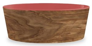 Tarhong Tarhong voerbak hond olive melamine houtprint / sienna roze